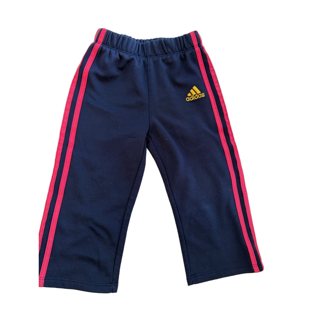 Baby Adidas Navy Pink Stripe Sweatpants Joggers 12 Months